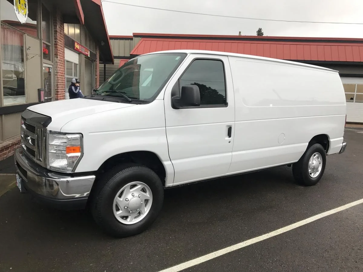 Commercial van after decal removal