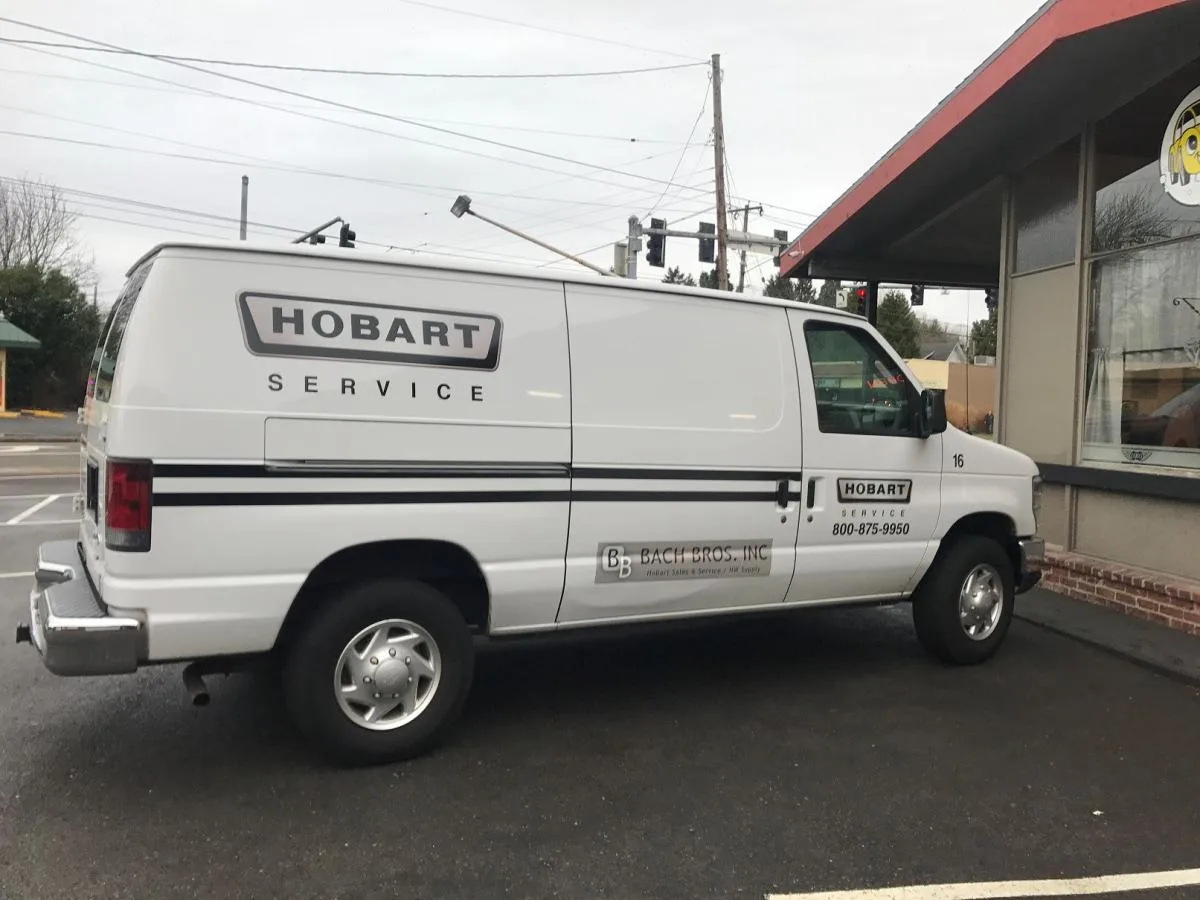 Commercial van before decal removal